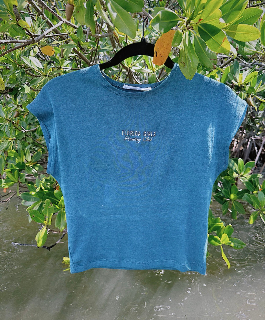 Teal Green FGHC Fitted Crop Shirt